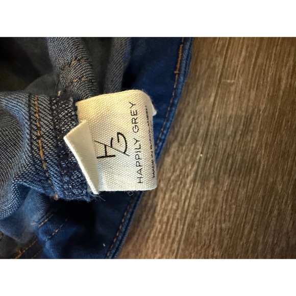 Happily Grey Women Blue Denim Flare Jeans Button Detail Size 5 27 - Picture 6 of 9